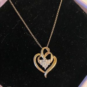 10k Gold & Diamond Heart Necklace